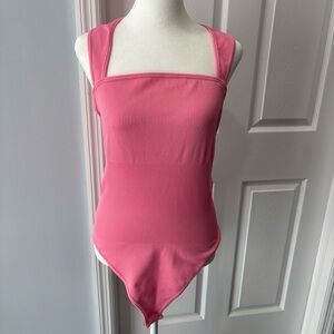 Pink Ribbed Bodysuit